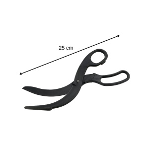 FACKELMANN 40198 Foarfece pentru pizza, taietor de pizza din plastic, foarfece pentru tavi si tigai acoperite (culoare: negru), cantitate: 1 bucata - Img 3