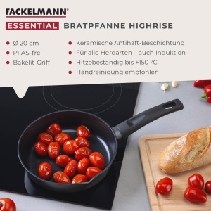 Fackelmann Bratpfanne Highrise 20 cm Negru Ceramica Antiaderenta - Img 3