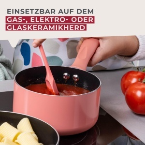 Fackelmann Mini Topf O14 cm aluminiu reciclat ceramica roz - Img 5