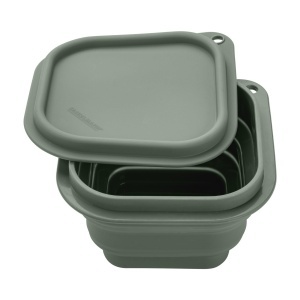 Fackelmann Snacking-Box Faltbar Silion Verde Fumuriu Compacta si Rezistenta