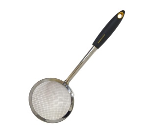 Fackelmann Soft Schaumloffel Lingura cu plasa din otel inoxidabil maner ergonomic portocaliu-gri
