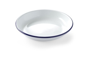 Farfurie adanca HENDI, emaile, 240mm, ofensigur, cu margine albastra