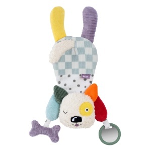 Fehn Activity-Hund Natur 044058 Jucarie interactiva pentru bebelusi din bumbac organic