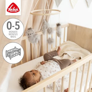 Fehn Holz-Mobile Faultier Mobilier din Lemn cu Figurine din Material Textil pentru Bebelusi 0-5 Luni - Img 3