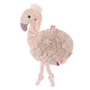 Fehn Knister-Flamingo 042276 Jucarie interactiva pentru bebelusi roz cu raschetpapier