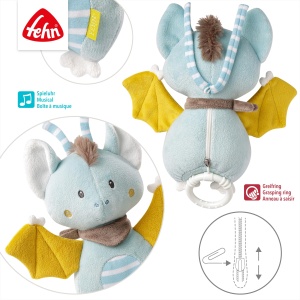 Fehn Mini Jucarie Muzicala Fledermaus 065022 Melodie Brahms Wiegenlied 21cm - Img 4