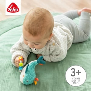 Fehn Perlenring Wal 043020 Jucarie pentru Bebelusi Ratusca cu Rattle si Materiale Moi - Img 3