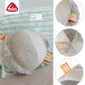 Fehn Rasselball Faultier 042351 Baby Softball cu Rassel si Material Mix - Img 4