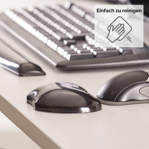 Fellowes Handgelenkstutze Crystals Gel Negru Confort Ergonomic Gaming si Birou - Img 2