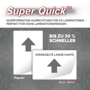 Fellowes Laminierfolie A4 SuperQuick 125 Micron 100 Bucati Compatibil A3 - Img 3