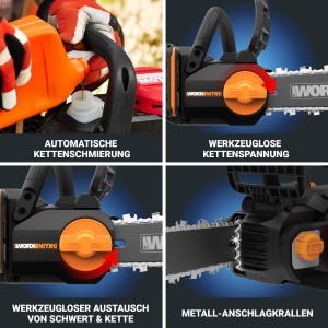 Feronerie electrica pentru taiat lemn WORX WG350E.9, 20V, 30cm, 10ms - Img 7