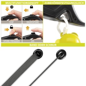 Ferplast Lesa Caine Flippy ONE Lesa Retractabila Caini Mari de pana la 35 kg Cablu extensibil max 5 m Buton unic de blocare si deblocare negru - Img 2