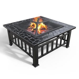 Feuerschale VOUNOT cu protectie impotriva scanteilor, 81x81x45cm - Img 3