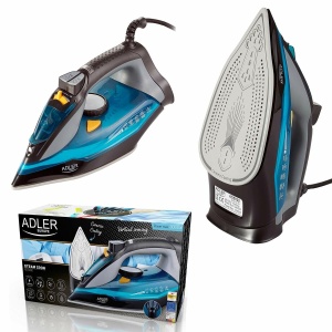 Fier de calcat Adler cu optiune de abur vertical, putere de 3000 W, talpa ceramica - Img 1