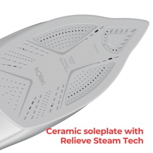 Fier de calcat Solac Optima Relieve 3100W Talpa ceramica Abur vertical - Img 4