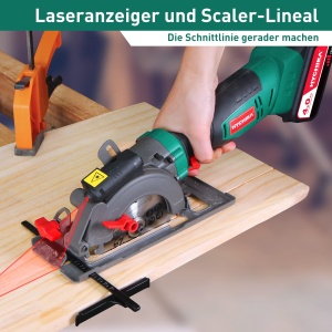 Fierastrau circular HYCHIKA 18V cu laser adancime taiere 48mm 3 panze incluse - Img 3