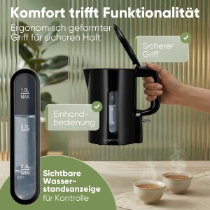 Fierbator apa Clatronic WK 3834, 1L, 900W, BPA liber, negru - Img 4
