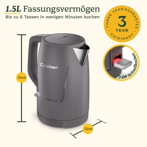 Fierbator Cuisinart Core Collection 1.5L 3kW Inox Stone Grey - Img 7