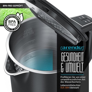 Fierbator de apa Arendo ELEGANT 1.5L 2200W Pearl Grey - Img 4
