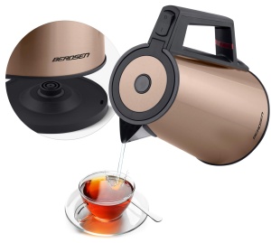 Fierbator de apa Berdsen 1,7 L 2200 W cu functie de mentinere a caldurii, auriu - Img 8