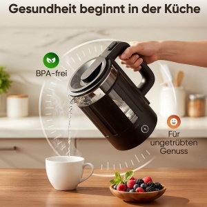 Fierbator de apa Clatronic WK 3837 1,7 L 2200 W Negru - Img 3