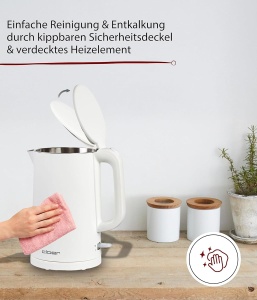 Fierbator de apa Cloer 4321, 1.5L, 1500W, inox si plastic alb - Img 4