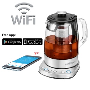 Fierbator de apa ProfiCook PC-WKS 1167 G, 1.5 Litri, WiFi, Sticla si Otel Inoxidabil - Img 3