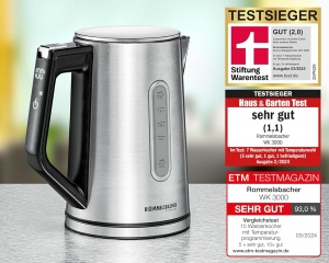 Fierbator de apa ROMMELSBACHER WK 3000, 1.7 litri, 3000 W, inox - Img 2
