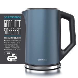 Fierbator electric Arendo Elegant, 1.5L, 2200W, temperatura reglabila, Admiral Albastru - Img 2