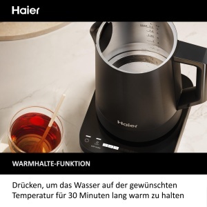 Fierbator electric Haier HKE5A, inox, 1.7L, 2200W, 7 temperaturi - Img 6