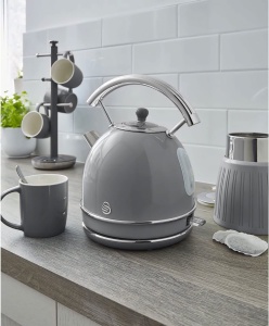 Fierbator electric Swan Retro, 1.8L, 3000W, design vintage, gri - Img 2