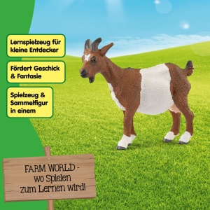 Figurina Capra Schleich Farm World 14887, 7 x 9 x 3 cm, Culoare Alb-Brown - Img 4