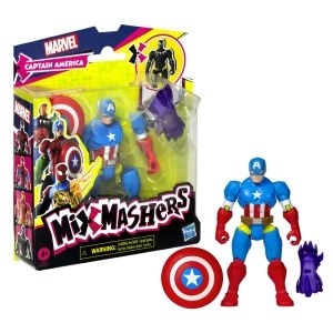 Figurina de actiune MixMashers Marvel Captain America, 12 cm, albastra - Img 13