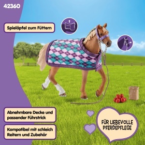 Figurina de joc Schleich Cal Englez cu patura colorata 42360 - Img 3