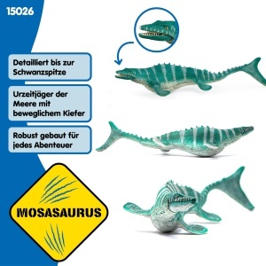 Figurina Dinosaur Schleich Mosasaurus 15026, 32 x 12 x 7 cm, Verde - Img 5