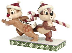 Figurina Disney Tradition Candy Cane Caper Chip N Dale, Sculptata Manual, Artizanala