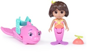 Figurina Dora Mer-Made for Adventure 2-Pack cu Delfin, Jucarii pentru Copii
