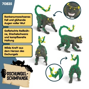 Figurina Dschungelschimpanse Schleich 70835, 9 x 4 x 9 cm, pentru copii peste 6 ani - Img 2