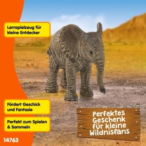 Figurina Elefant Baby Schleich WILD Life 4 x 7 x 6 cm, Detaliu Realist - Img 5