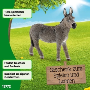Figurina Esel Schleich Farm World 4 x 9 x 10 cm, detaliu realist - Img 5