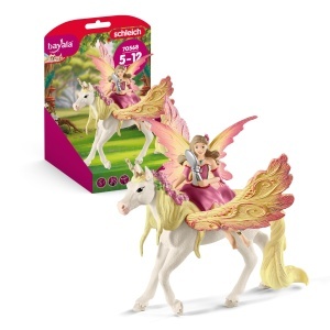 Figurina Feya cu Pegasus-Einhorn Schleich BAYALA Detalii fine, 3 piese, 5 ani