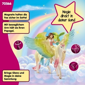 Figurina Schleich BAYALA Surah cu Pegasus Stralucitor, 3 Piese, pentru Copii de la 5 Ani - Img 5