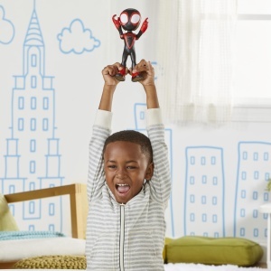 Figurina Spider-Man Miles Morales, 22,5 cm, Jucarie pentru copii, Culoare RosuAlbastru - Img 8