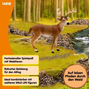 Figurina WILD Life Schleich - Weiwedelhirsch, 11 x 5 x 10 cm, Detalii Realiste - Img 3