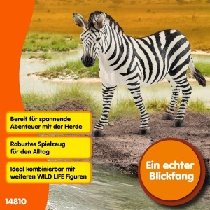 Figurina Zebra Schleich WILD Life 14810, 3 x 12 x 9 cm, Detaliata, Educationala - Img 4
