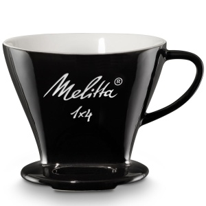 Filtru cafea manual Melitta 1x4 Portelan Negru pentru 1-2 cesti