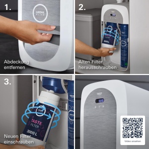Filtru de apa GROHE Blue, 3000L capacitate, pentru apa moale, activat cu carbon - Img 7