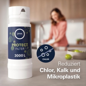Filtru de apa GROHE Blue UltraSafe, capacitate 3000 l, filtreaza 99,999 bacterii si microplastice - Img 2