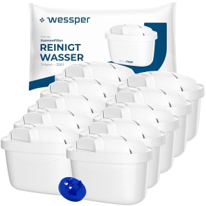Filtru de apa Wessper, compatibil cu Brita Maxtra, 10 bucati, alb