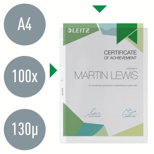 Fisa de prezentare Leitz 47800003, A4, PP, transparent, 100 bucati - Img 2